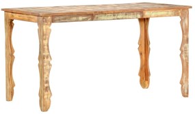 Mesa de jantar 140x70x76 cm madeira recuperada maciça