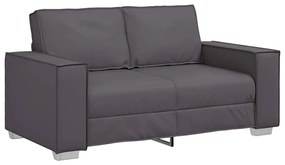 Sofá Loveseat vidaXL Cinza 120 cm em Couro Sintético
