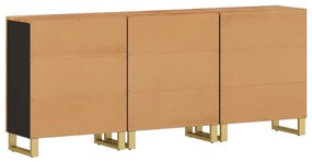 Móveis de apoio 3pcs 60x33,5x75 mangueira maciça castanho/preto