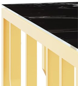 Mesa de centro 80x80x40 cm aço inoxidável e vidro dourado