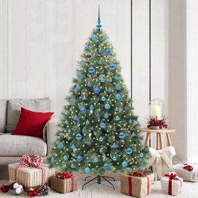 vidaXL Árvore de Natal Artificial com 300 LEDs Verde 180 cm PE e PVC