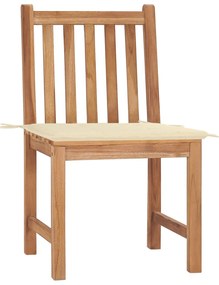Cadeiras de jardim c/ almofadões 2 pcs teca maciça
