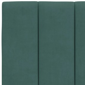 Estrutura de cama sem colchão 140x200 cm veludo verde-escuro