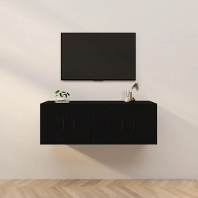 Móveis de TV de parede 2 pcs 57x34,5x40 cm preto