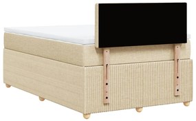 Cama boxspring com colchão 120x190 cm tecido cor creme