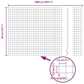 Conjunto de Cerca de Jardim Pacote de 2 Prateado galvanizado