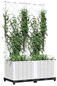 Vaso/floreira jardim c/ treliça 80x40x136 cm PP branco