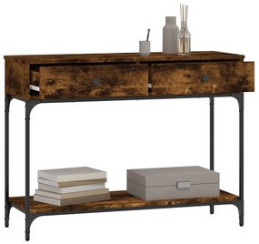 Mesa consola 100x34,5x75cm derivados de madeira carvalho fumado