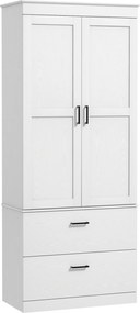 Armário de Cozinha, 75 x 39 x 178 cm, Prateleiras Reguláveis, Creme