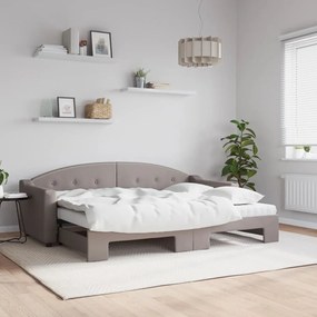 vidaXL Sofá-cama c/ gavetão/colchões 80x200cm tecido cinza-acastanhado