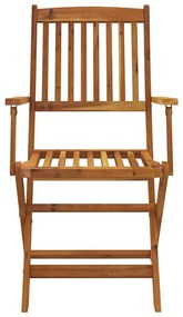 7 pcs conjunto jantar dobrável p/ jardim madeira acácia maciça