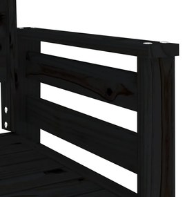 Banco de jardim 2 lugares com mesa pinho maciço preto