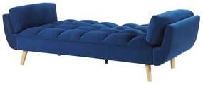 Sofá-cama em veludo azul marinho ASBY Beliani