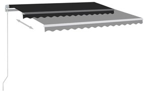 Toldo retrátil manual c/ LED 350x250 cm antracite
