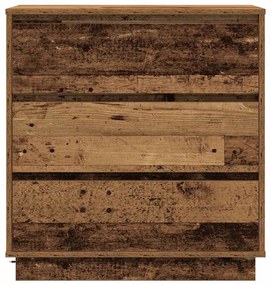 Criado-mudo vidaXL com LED Madeira Antiga 71x34,5x75 cm Madeira de Eng