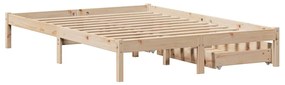 Cama sem colchão 135x190 cm madeira de pinho maciça