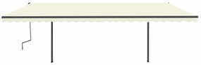 Toldo automático c/ LED e sensor de vento 6x3,5 m cor creme
