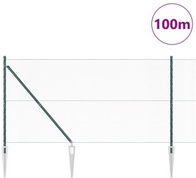 Cerca Hexagonal vidaXL Verde 1,2x100 m Aço