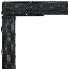Mesa de bar para jardim 70x70x110 cm vidro e vime PE preto