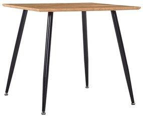 vidaXL Mesa de jantar 80,5x80,5x73 cm MDF cor carvalho e preto