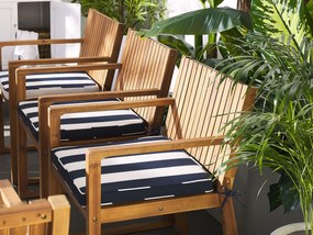 Almofada para cadeira de jardim azul marinho e branco SASSARI Beliani