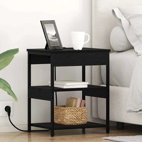 vidaXL Armário de Cabeceira Carvalho preto 41 x 31 x 51 cm