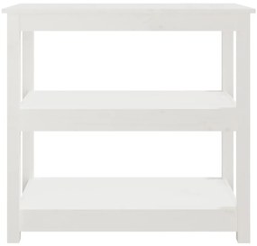 Mesa consola 80x40x74 cm madeira de pinho maciça branco