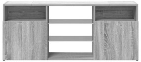 Móvel de TV com luzes LED 120x30x50 cm sonoma cinzento