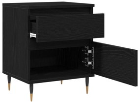 Criado-mudo vidaXL Preto Carvalho 40x35x50 cm Madeira de Engenharia