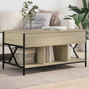 vidaXL Mesa de centro 100x55x50cm deriv. madeira/metal carvalho sonoma