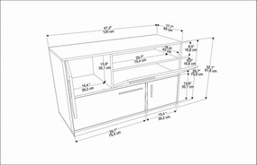 Console Mares – Branco Nogueira – 120x45x81,6 cm
