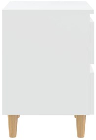 Mesas de cabeceira 2 pcs c/ pernas de pinho 40x35x50 cm branco