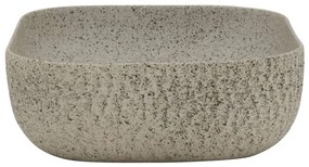 Lavatório de bancada retangular 48x37,5x13,5 cm cerâmica cinza