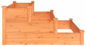 Canteiro elevado de jardim 120x120x56cm abeto maciço castanho
