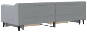Sofá-cama c/ gavetão e gavetas 80x200 cm tecido cinzento-claro