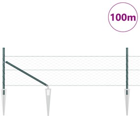 Cerca Hexagonal vidaXL Verde 0,4x100 m Aço