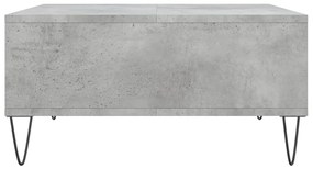 Mesa de centro 60x60x30 cm derivados de madeira cinza cimento