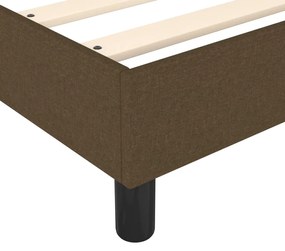 Estrutura de cama sem colchão 90x190 cm tecido castanho-escuro