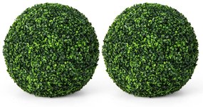Conjunto de 2 plantas de bolas artificiais 48 cm para alpendres, varandas e jardins Verde