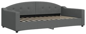 Sofá-cama com gavetão 100x200 cm tecido cinzento-escuro