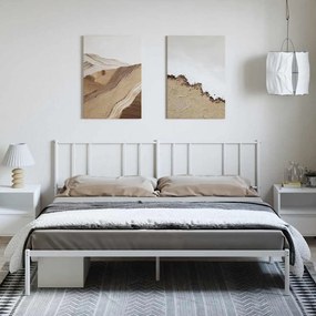 Estrutura de cama com cabeceira 193x203 cm metal branco