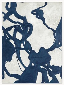 Quadro em tela pintado à mão com moldura de madeira Blueplay