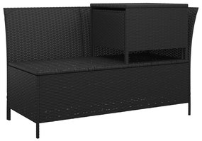 4 pcs conjunto lounge de jardim c/ almofadões vime PE preto