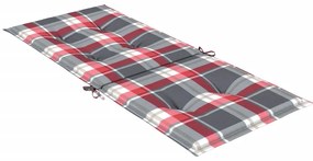 Almofadões cadeiras altas de jardim 4pcs tecido xadrez vermelho