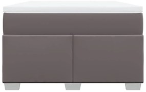Cama boxspring com colchão 120x190 cm couro artificial cinzento