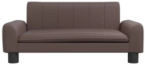 Cama para cães 70x45x30 cm couro artificial castanho