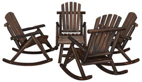 vidaXL 5 pcs conjunto lounge de jardim madeira de abeto maciça
