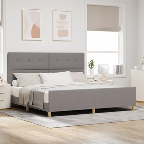 Cama Taupe vidaXL 200x200 cm em Tecido