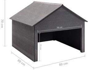 Abrigo para corta-relva 80x80x70 cm WPC cinzento