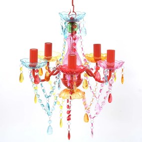 vidaXL Lustre multicolor com 5 bulbos